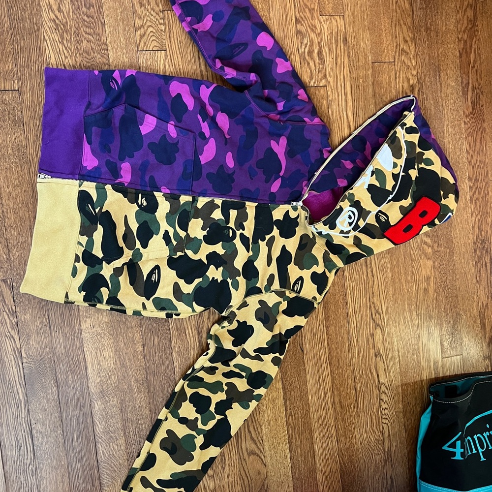 A BATHING APE zip up hoodie.